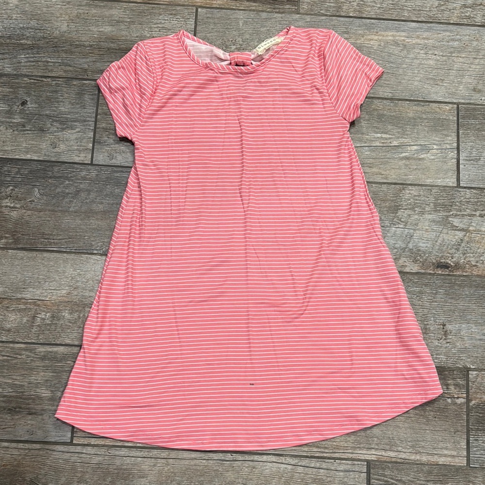Pink Striped Kids TShirt Dress​